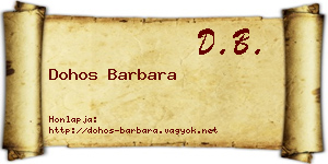 Dohos Barbara névjegykártya